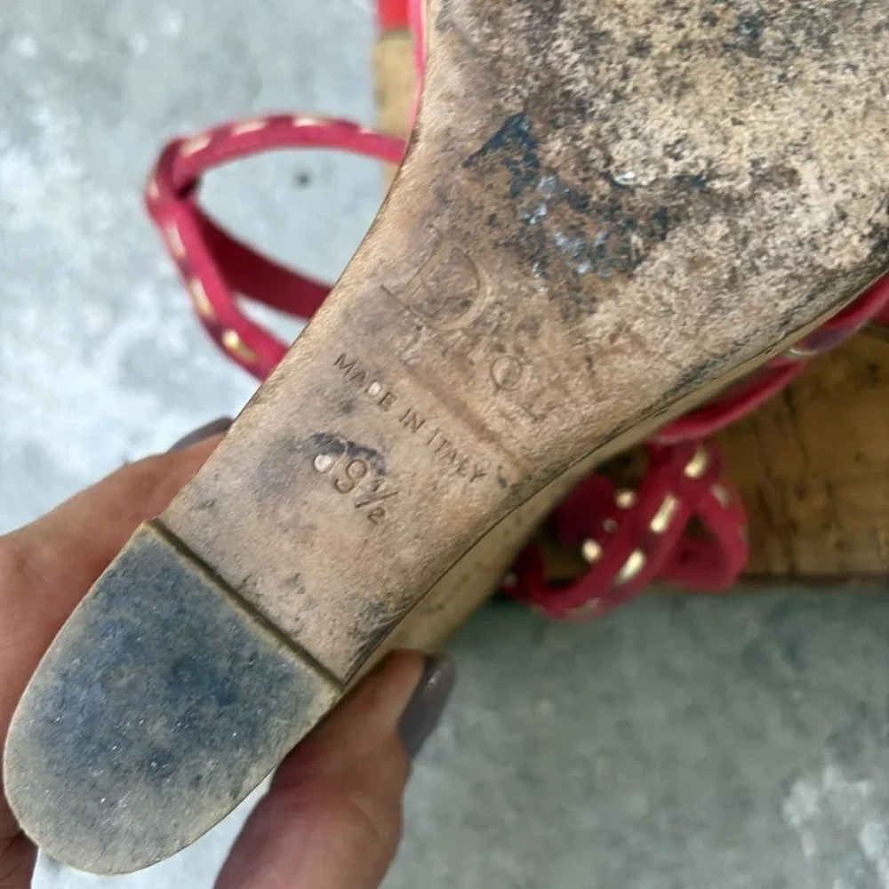 Christian Dior, pink cork wedges
